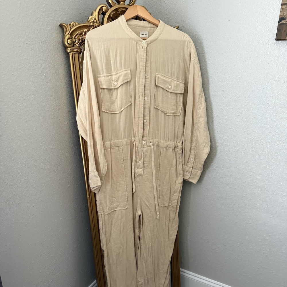 Wilfred Free Aritzia Oatmeal Cotton Jumpsuit
